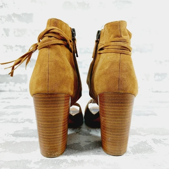 Crown Vintage Danica Faux Suede Slip On Summer Block Heel Sandals V530 - Picture 6 of 12